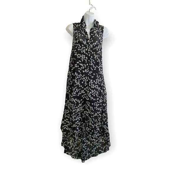 REFORMATIONFloral Print Sheer Sleeveless Maxi Tent Dress, Size S, with slip